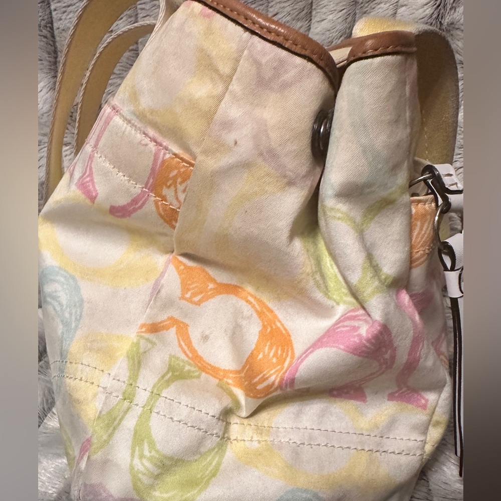 COACH poppy canvas tote/shoulder bag. - Picture 10 of 13
